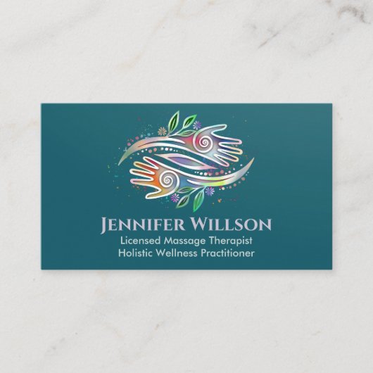 Heilhandschuhe Massagetherapeut Visitenkarte (Vorderseite)