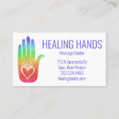 Heilhandschuhe Regenbogen farbenfroh gestrichene H Visitenkarte (Rückseite)