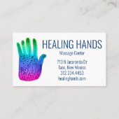 Heilhandschuhe Regenbogenfarben Wasserfarbe Visitenkarte (Rückseite)