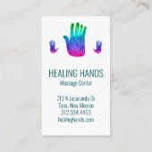 Heilhandschuhe Regenbogenfarben Wasserfarbe Visitenkarte (Rückseite)