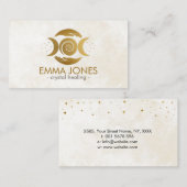 Heilhandschuhe - Triple Moon - Goldene Visitenkart Visitenkarte (Vorne/Hinten)