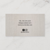 Heilhandschuhe und Blume Massagetherapie Linen Visitenkarte (Rückseite)