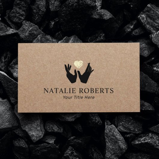 Heilhandschuhe und Herzmassagetherapie Rustikale K Visitenkarte