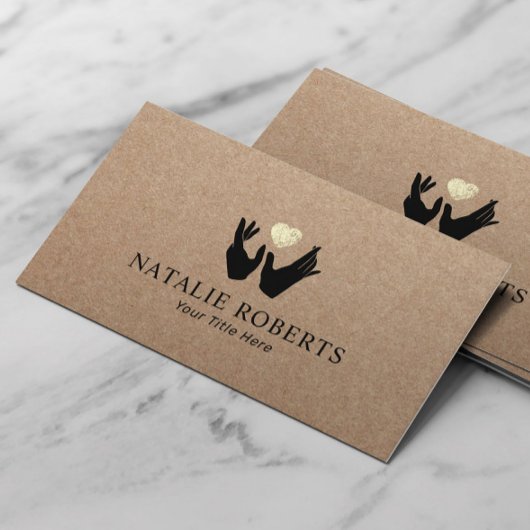 Heilhandschuhe und Herzmassagetherapie Rustikale K Visitenkarte