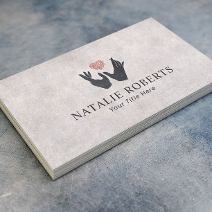 Heilhandschuhe und Vintage Massagetherapie Visitenkarte