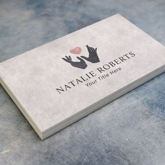 Heilhandschuhe und Vintage Massagetherapie Visitenkarte