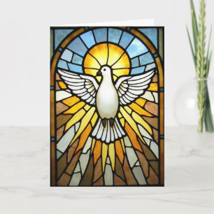 Heilig-Geist-Taube-Buntglas-Karte Karte