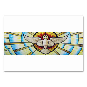 Heilig-Geist-Taube-Buntglas Tischnummer