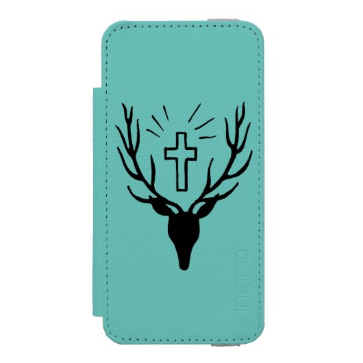 Heilig-Hubert Hirsch Incipio iPhone Geldbeutel-Hülle (Folio Vorderseite)