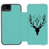 Heilig-Hubert Hirsch Incipio iPhone Geldbeutel-Hülle (Folio Geöffnet)