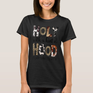 Heilig mit einem Hauch von Hood Leoparden-Kuhleder T-Shirt