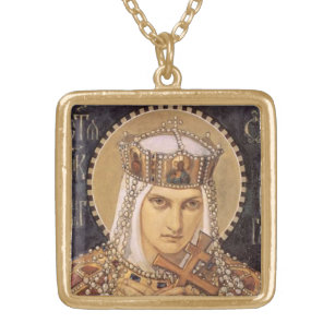Heilig-Olga-Damen-Halskette Vergoldete Kette