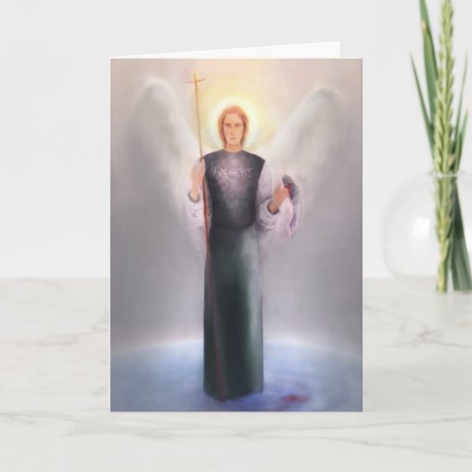 Heilig-RAPHAEL mit Gedicht und Schrift Karte (Vorderseite)