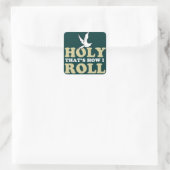 Heilig, so bin ich quadratischer aufkleber (Tasche)