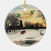 Heiligabend, 1889, Frohe Weihnachten! Keramik Ornament (Hinten)