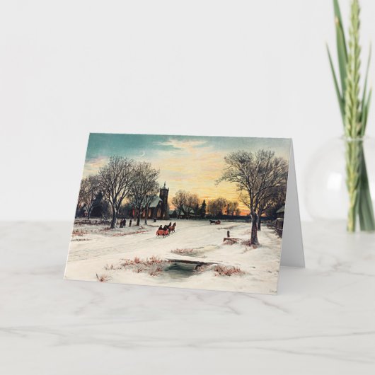 Heiligabend, 1889, Vintage Malerei, Karte (Vorderseite)