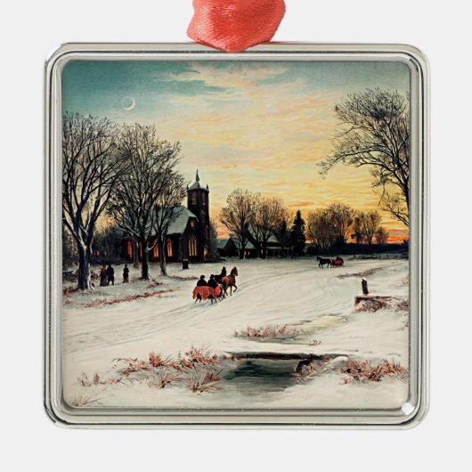 Heiligabend, 1889, Vintage Malerei, Ornament Aus Metall (Vorne)