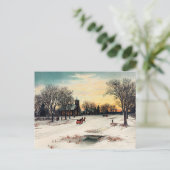 Heiligabend, 1889, Vintage Malerei, Postkarte (Stehend Vorderseite)