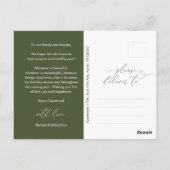 Heiligabend Foto, romantischer Gruß Postkarte (Rückseite)