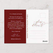 Heiligabend Foto, romantischer Gruß Postkarte (Rückseite)