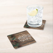 Heiligabend Hellbraun Rechteckiger Pappuntersetzer (Vor Ort)