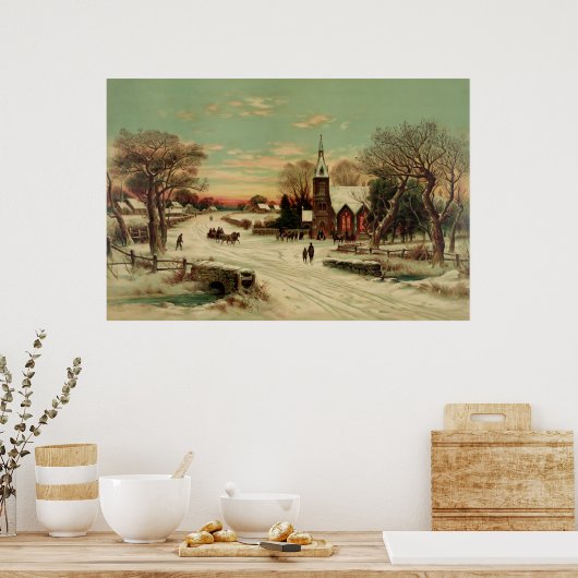 Heiligabend im Land Poster (Küche)