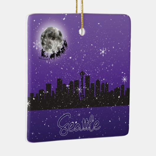 Heiligabend in Seattle, Washington Keramikornament (Rechts)