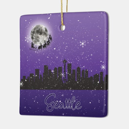 Heiligabend in Seattle, Washington Keramikornament (Links)
