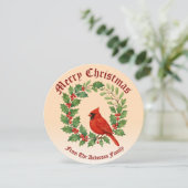 Heiligabend, Mistletoe & Kardinal Feiertagskarte (Stehend Vorderseite)
