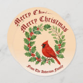 Heiligabend, Mistletoe & Kardinal Feiertagskarte (Vorne/Hinten)