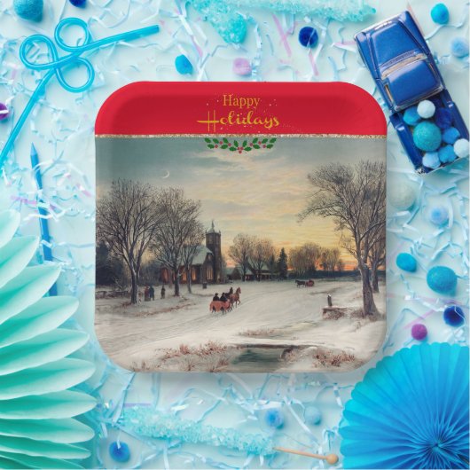 Heiligabend, schöne Kunst, Pappteller (Party)