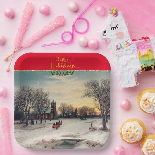 Heiligabend, schöne Kunst, Pappteller (Party)