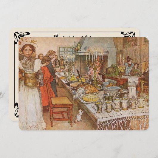 Heiligabend von Carl Larsson, Party Einladung (Vorne/Hinten)