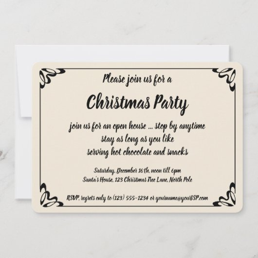 Heiligabend von Carl Larsson, Party Einladung (Rückseite)