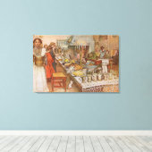 Heiligabend von Carl Larsson, Vintager Urlaub Leinwanddruck (Insitu (Holzboden))
