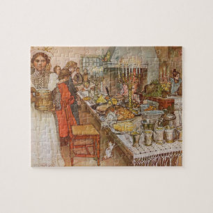 Heiligabend von Carl Larsson, Vintager Urlaub Puzzle