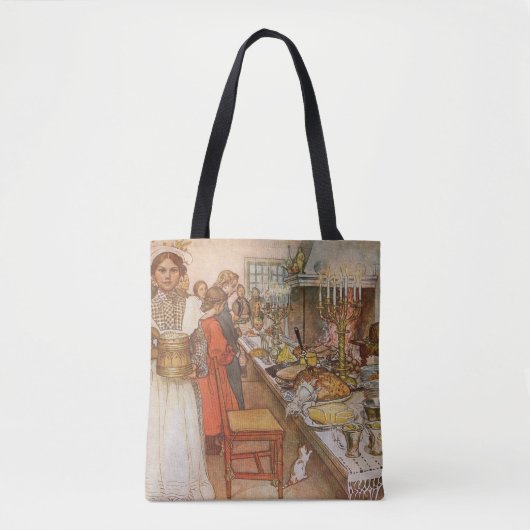 Heiligabend von Carl Larsson, Vintager Urlaub Tasche (Vorderseite)
