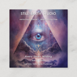 Heilige Achse | Third Eye Design Quadratische Visitenkarte