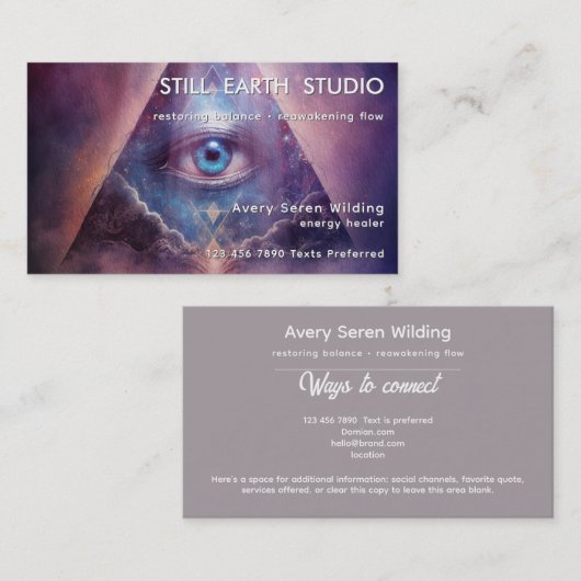 Heilige Achse | Third Eye Design Visitenkarte (Vorne/Hinten)