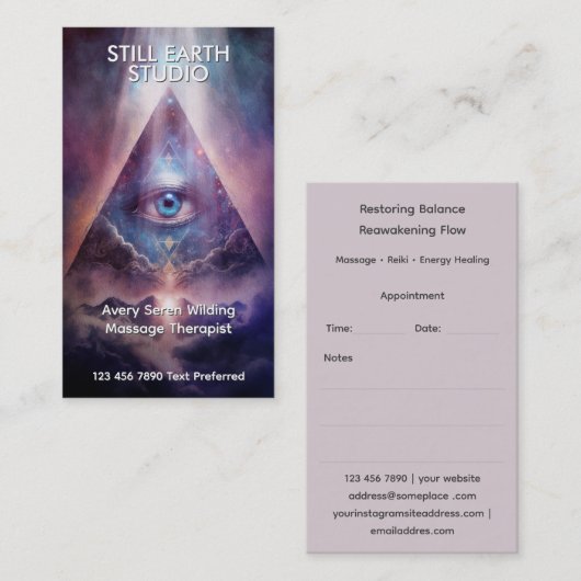 Heilige Achse | Third Eye Design Visitenkarte (Vorne/Hinten)