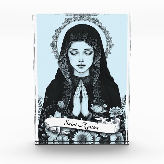 Heilige Agatha von Sizilien Schutzpatron der Krank Fotoblock (Vorderseite)