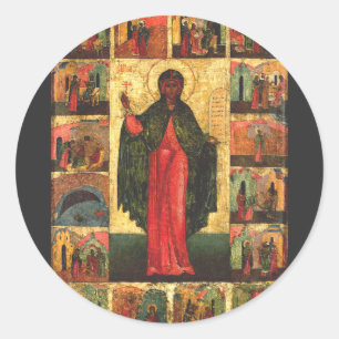 Heilige Anastasia die Befreierin Byzantinische Kun Runder Aufkleber
