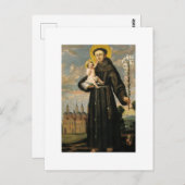 Heilige Anthony Padua mit dem Kind Jesus Postkarte (Vorne/Hinten)