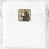 Heilige Anthony Padua mit dem Kind Jesus Quadratischer Aufkleber (Tasche)