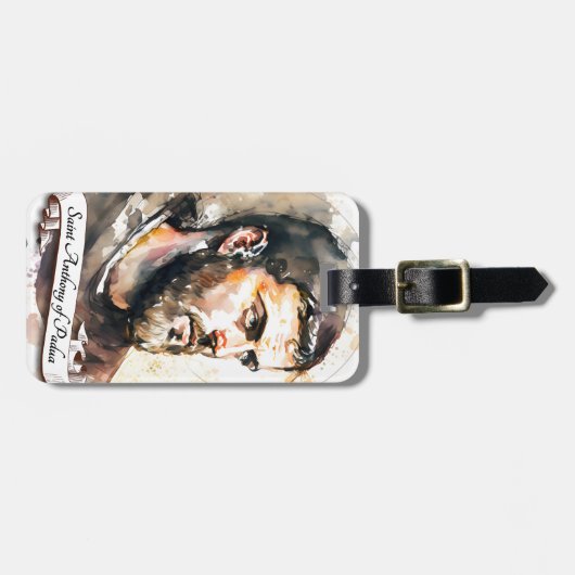 Heilige Anthony von Padua Gepäckanhänger (Vorderseite horizontal)