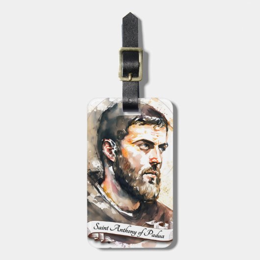 Heilige Anthony von Padua Gepäckanhänger (Vorderseite vertikal)
