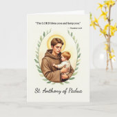 Heilige Anthony von Padua Gottes Friedensbotschaft Karte (Gelbe Blume)