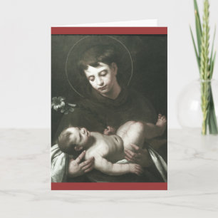 Heilige Anthony von Padua Holding Baby Jesus Feiertagskarte