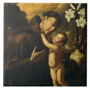 Heilige Anthony von Padua mit dem Baby Jesus Fliese