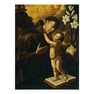 Heilige Anthony von Padua mit dem Baby Jesus Poster